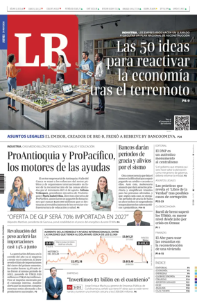 Cover of La Republica (Colombia)