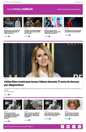 Cover of Euronews Culture and Sport (Portuguese)
