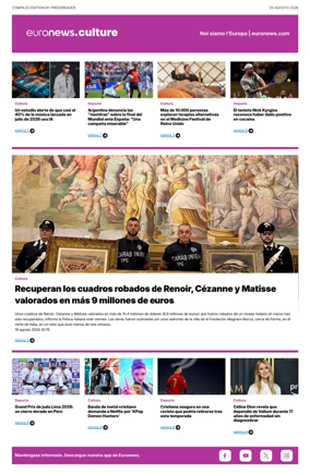 Cover of Euronews Culture and Sport (Spanish) Compiled Edition
