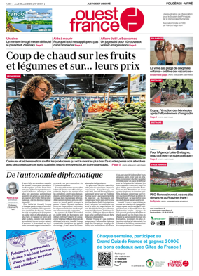 Cover of Ouest-France (Fougeres Vitre)