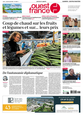 Cover of Ouest-France (Quimper Centre-Finistere)