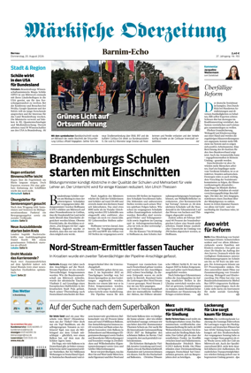 Cover of Markische Oderzeitung Bernau