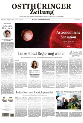 Cover of Ostthuringer Zeitung (Landkreis Saalfeld-Rudolstadt)