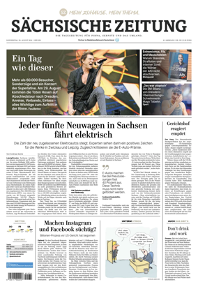 Cover of Sachsische Zeitung (Pirna Sebnitz)