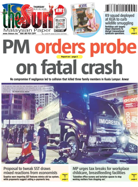 Cover of The Sun (Malaysia)