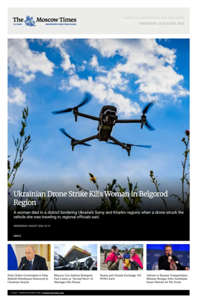 Cover of The Moscow Times - English