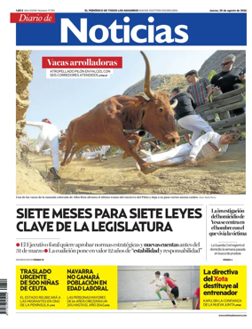 Cover of Diario de Noticias (Spain)