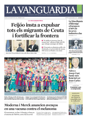 Cover of La Vanguardia (Catala)