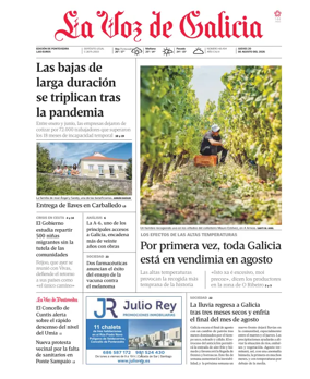 Cover of La Voz de Galicia (Pontevedra)