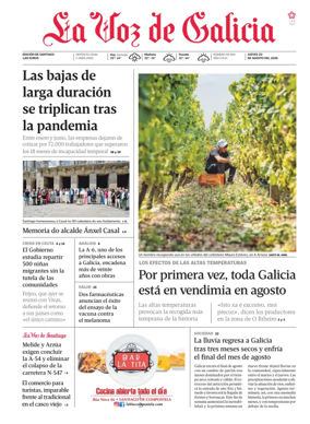 Cover of La Voz de Galicia (Santiago)