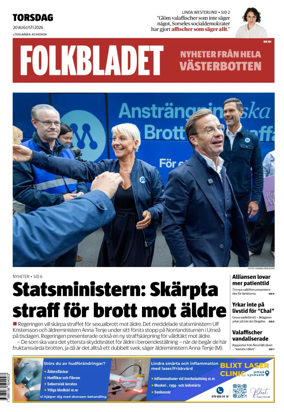 Cover of Folkbladet Vasterbotten