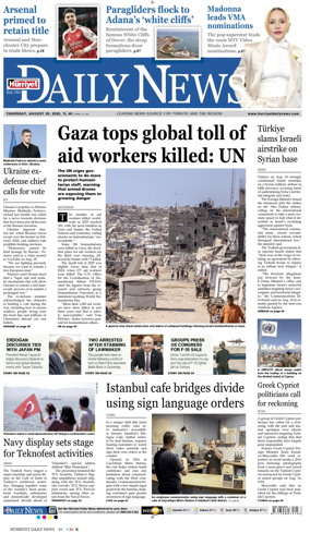 Cover of Hurriyet Daily News & Economic Review