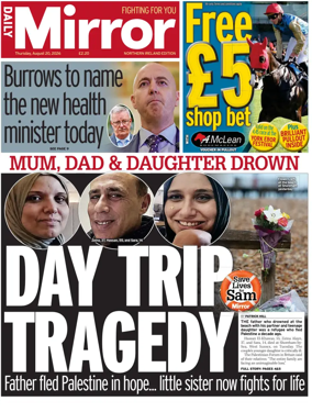 Cover of Daily Mirror (Northern Ireland)