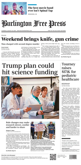 Cover of Burlington Free Press