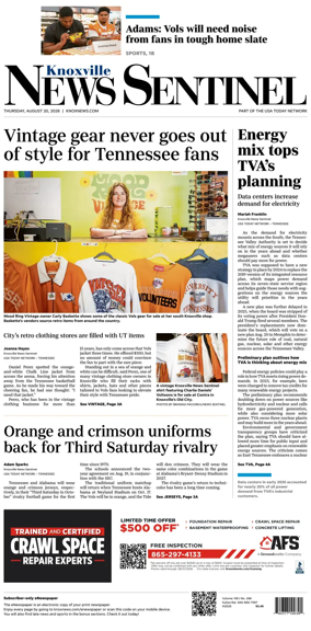 Cover of Knoxville News Sentinel