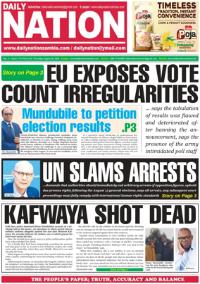 Cover of Daily Nation Newspaper