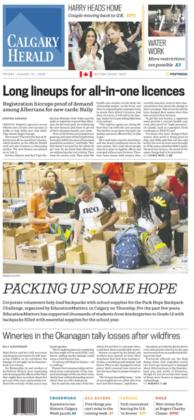 Cover of Calgary Herald