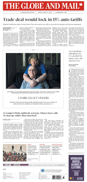 Cover of The Globe and Mail (Ottawa/Quebec Edition)