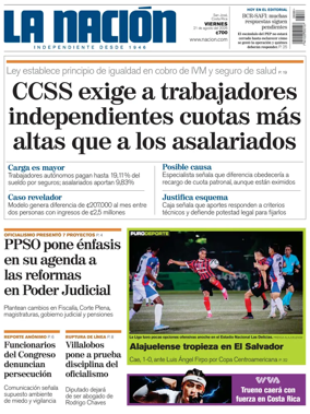 Cover of La Nacion (Costa Rica)