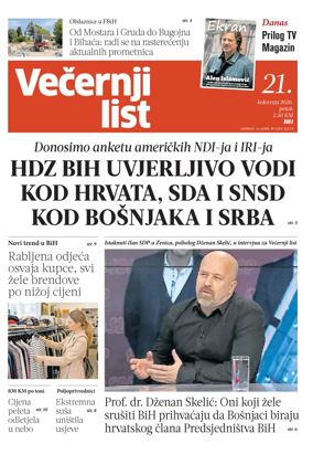 Cover of Vecernji list BiH