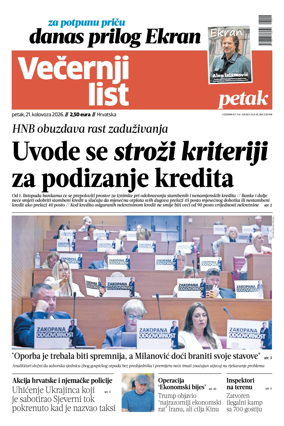 Cover of Vecernji list - Hrvatska