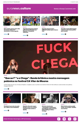 Cover of Euronews Culture and Sport (Portuguese)