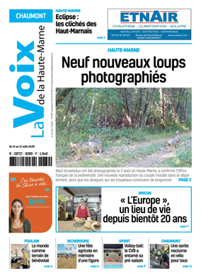 Cover of La Voix de la Haute-Marne edition Chaumont