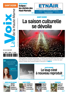 Cover of La Voix de la Haute-Marne edition Saint-Dizier