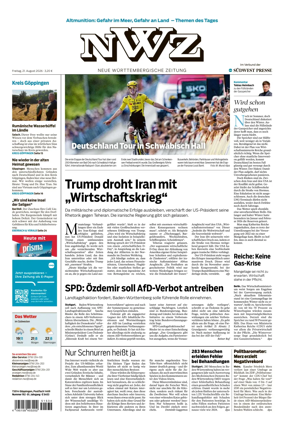 Cover of NWZ – Neue Wurttembergische Zeitung