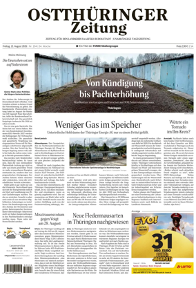 Cover of Ostthuringer Zeitung (Landkreis Saalfeld-Rudolstadt)