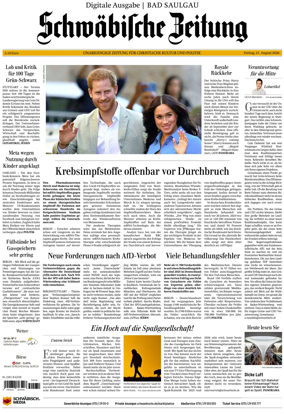 Cover of Schwabische Zeitung (Bad Saulgau)