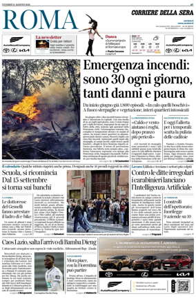 Cover of Corriere della Sera (Roma)