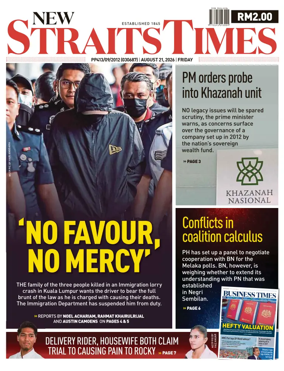 Cover of New Straits Times