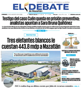 Cover of El Debate de Mazatlan