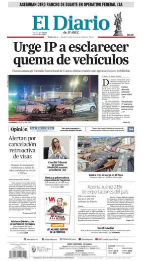 Cover of El Diario de Juarez