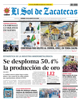 Cover of El Sol de Zacatecas