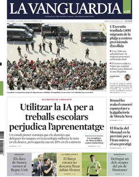 Cover of La Vanguardia (Catalonia - 1st edition)