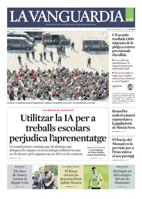Cover of La Vanguardia (Catala)