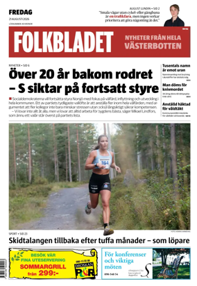 Cover of Folkbladet Vasterbotten