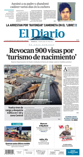 Cover of El Diario de El Paso