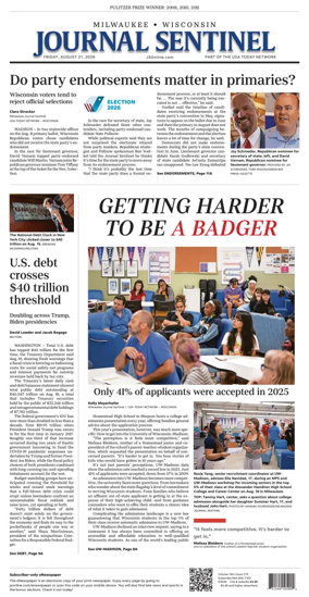 Cover of Milwaukee Journal Sentinel
