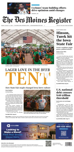 Cover of The Des Moines Register