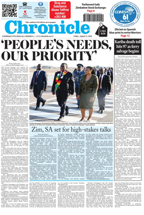 Cover of Chronicle (Zimbabwe)