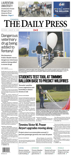 Cover of The Daily Press (Timmins)