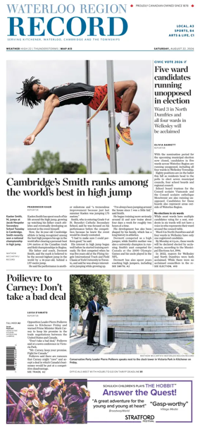 Cover of Waterloo Region Record