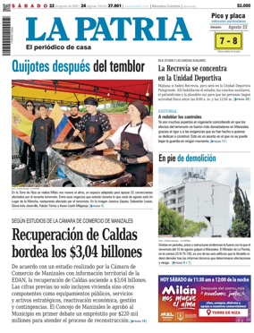Cover of La Patria (Colombia)
