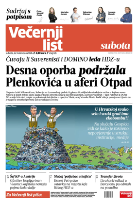 Cover of Vecernji list - Zagreb