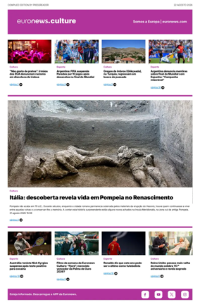 Cover of Euronews Culture and Sport (Portuguese)