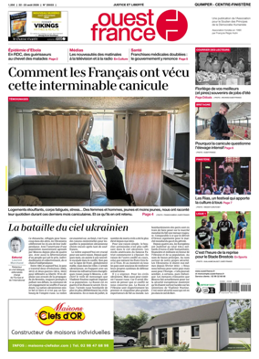 Cover of Ouest-France (Quimper Centre-Finistere)