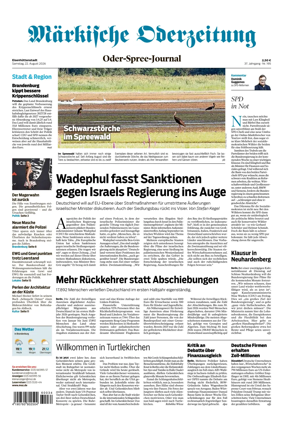 Cover of Markische Oderzeitung Eisenhuttenstadt